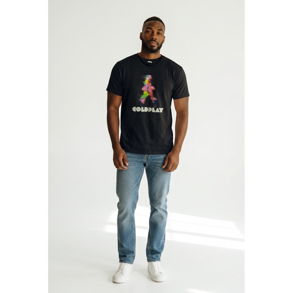 Coldplay Shirt Adult Large Black 2011 Rock Band Tee Music Merchandise Fuzzy‎ Man